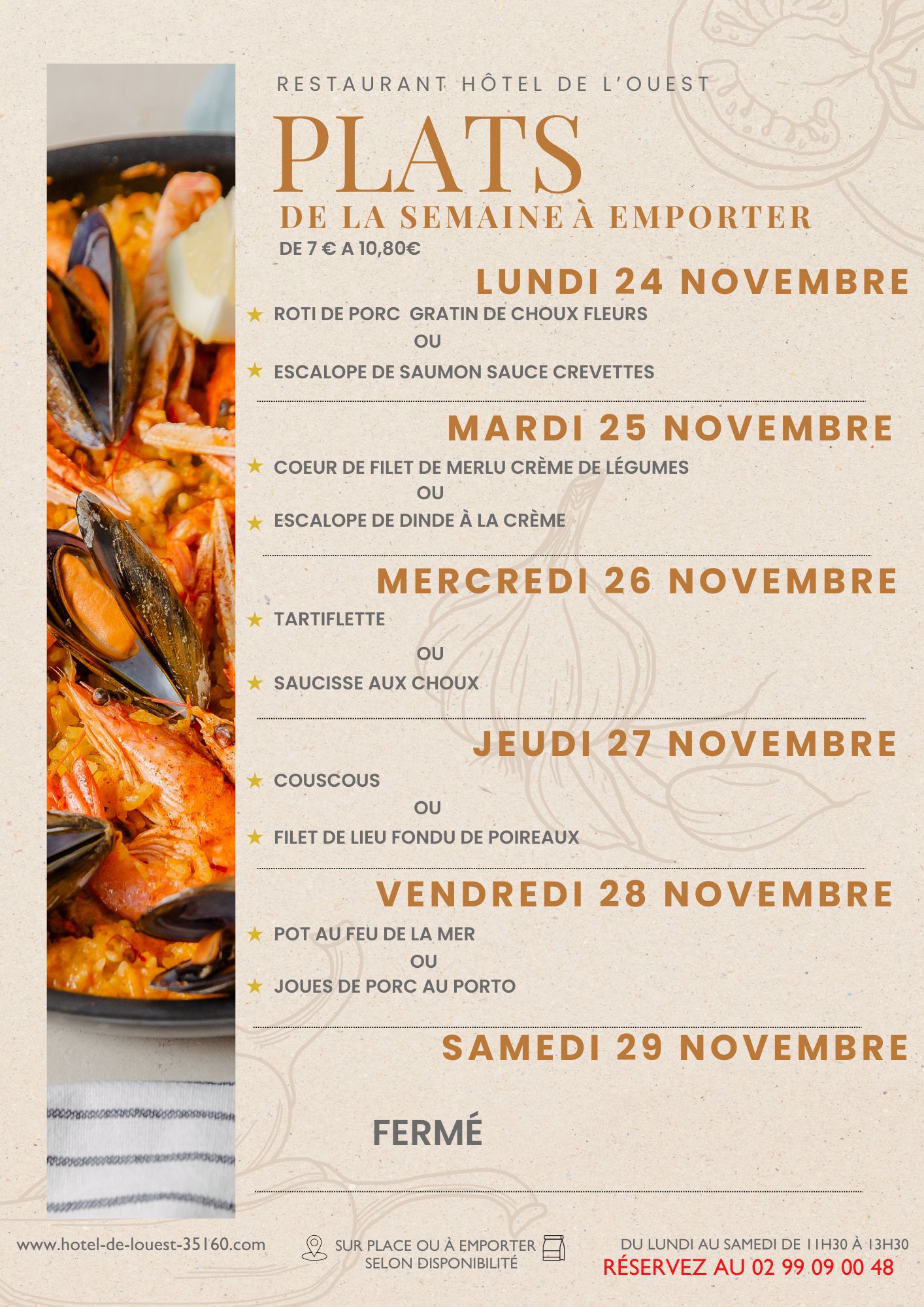 menu restaurant montfort sur meu