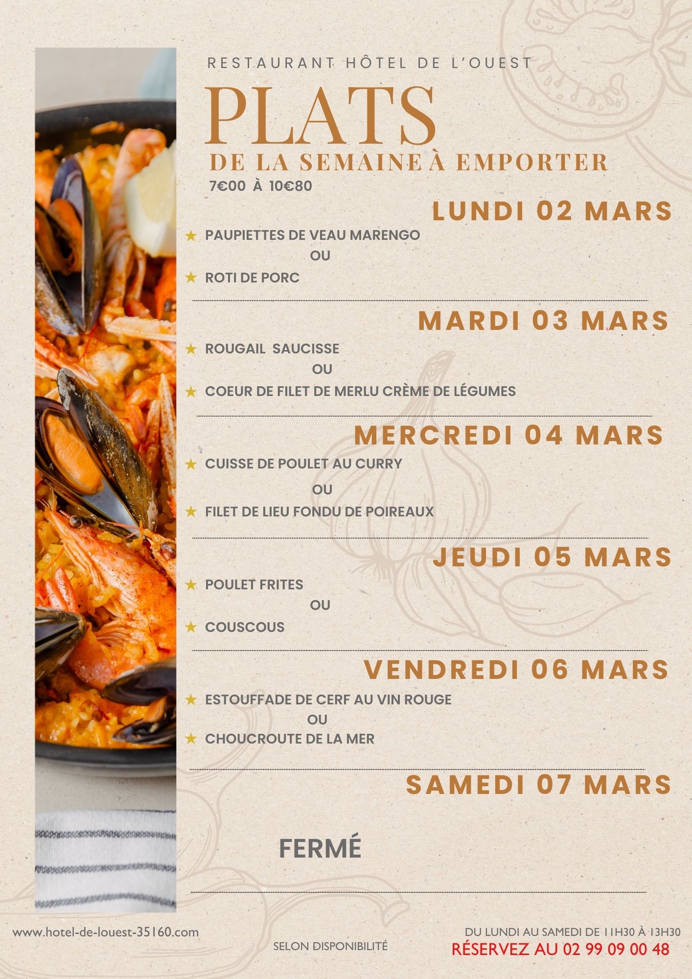 menu restaurant montfort sur meu