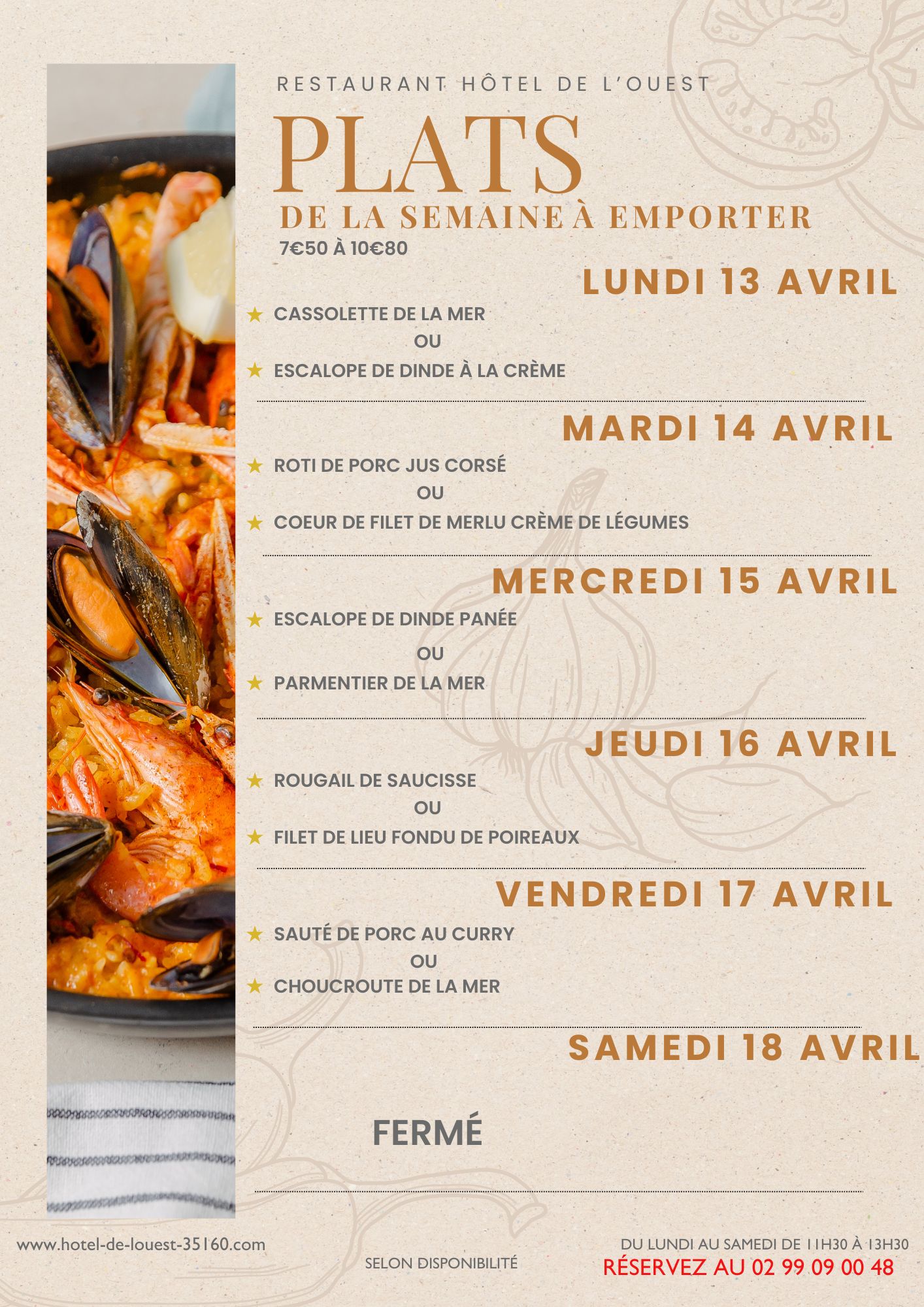 menu restaurant montfort sur meu