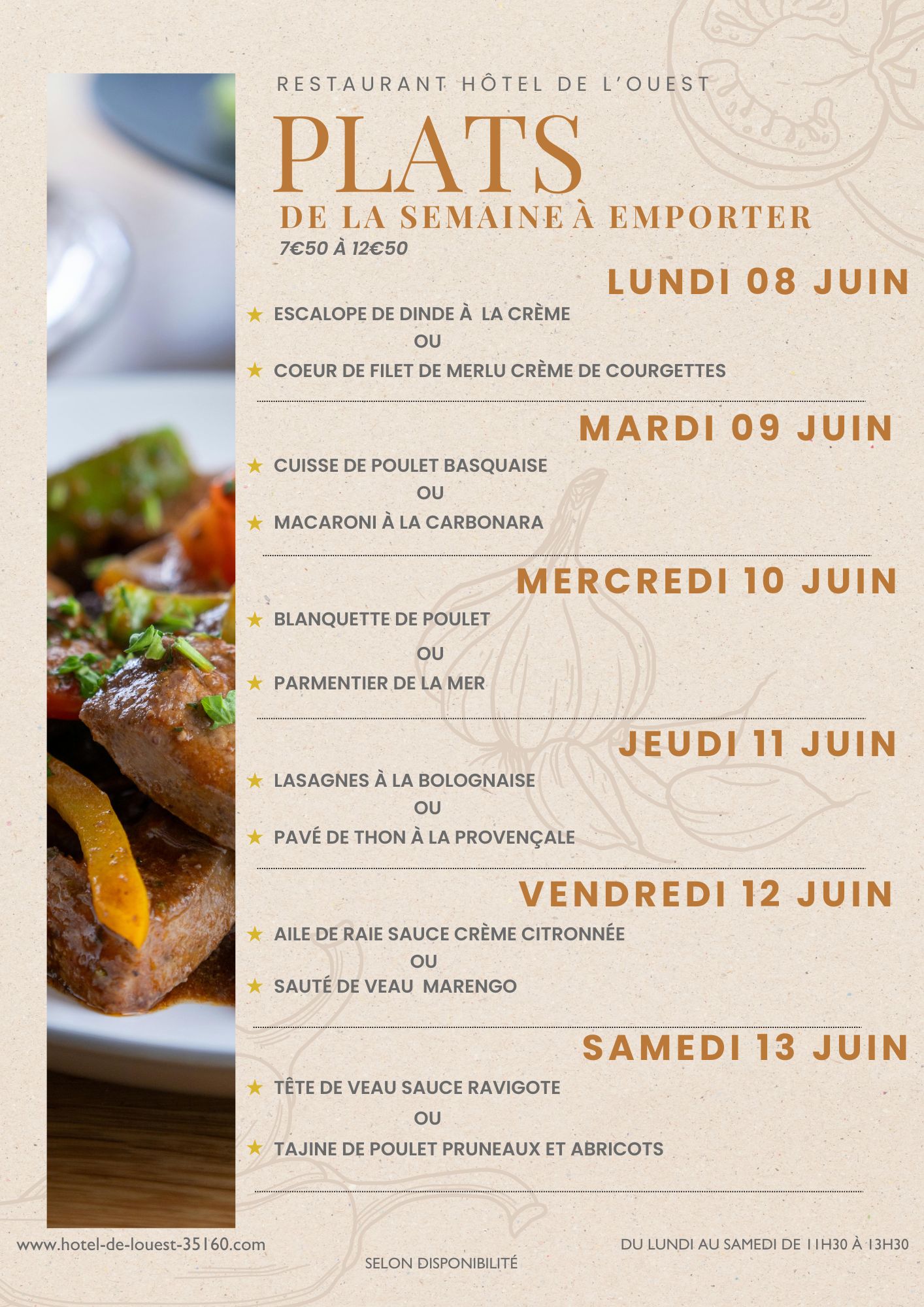 menu restaurant montfort sur meu