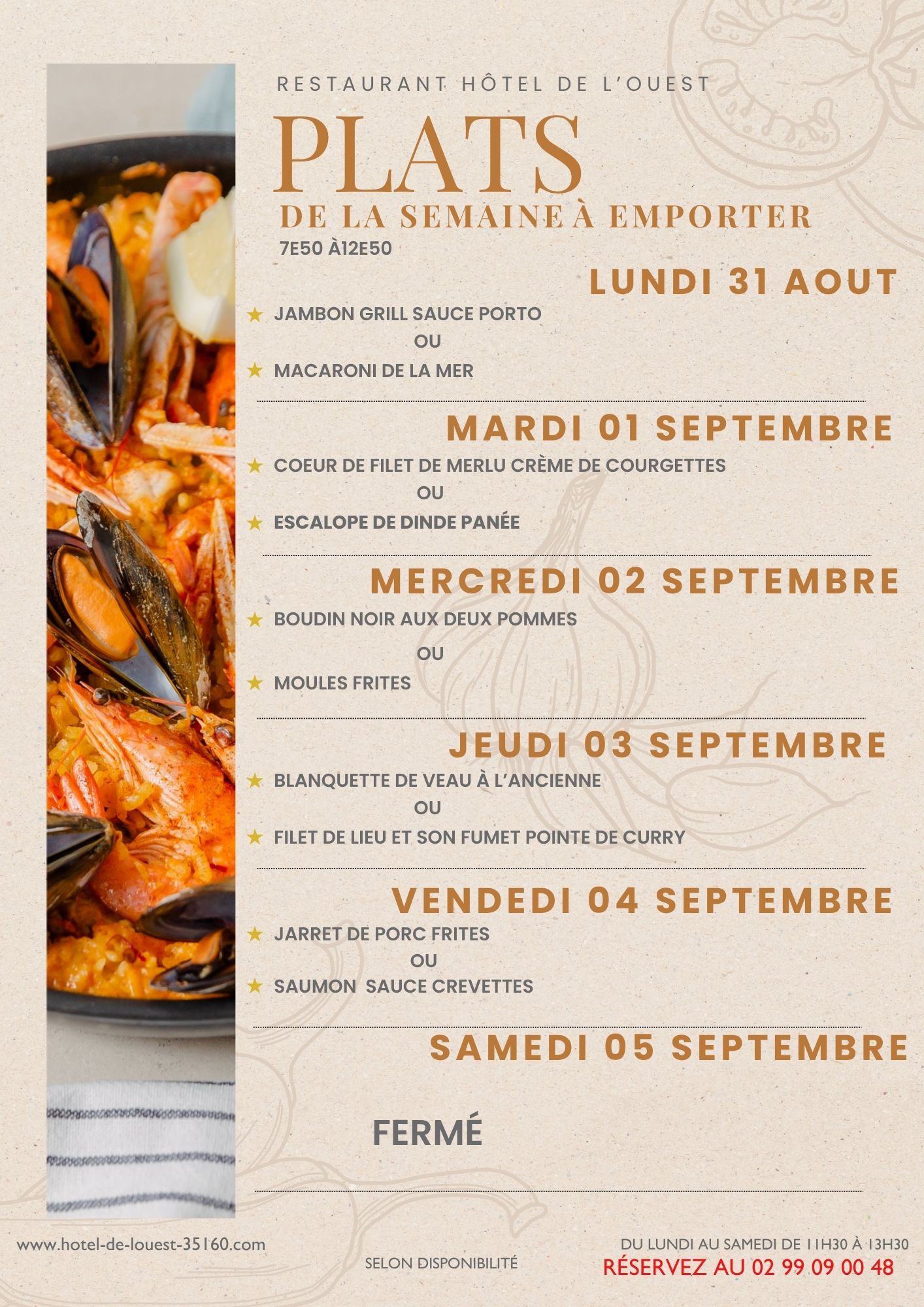 menu restaurant montfort sur meu